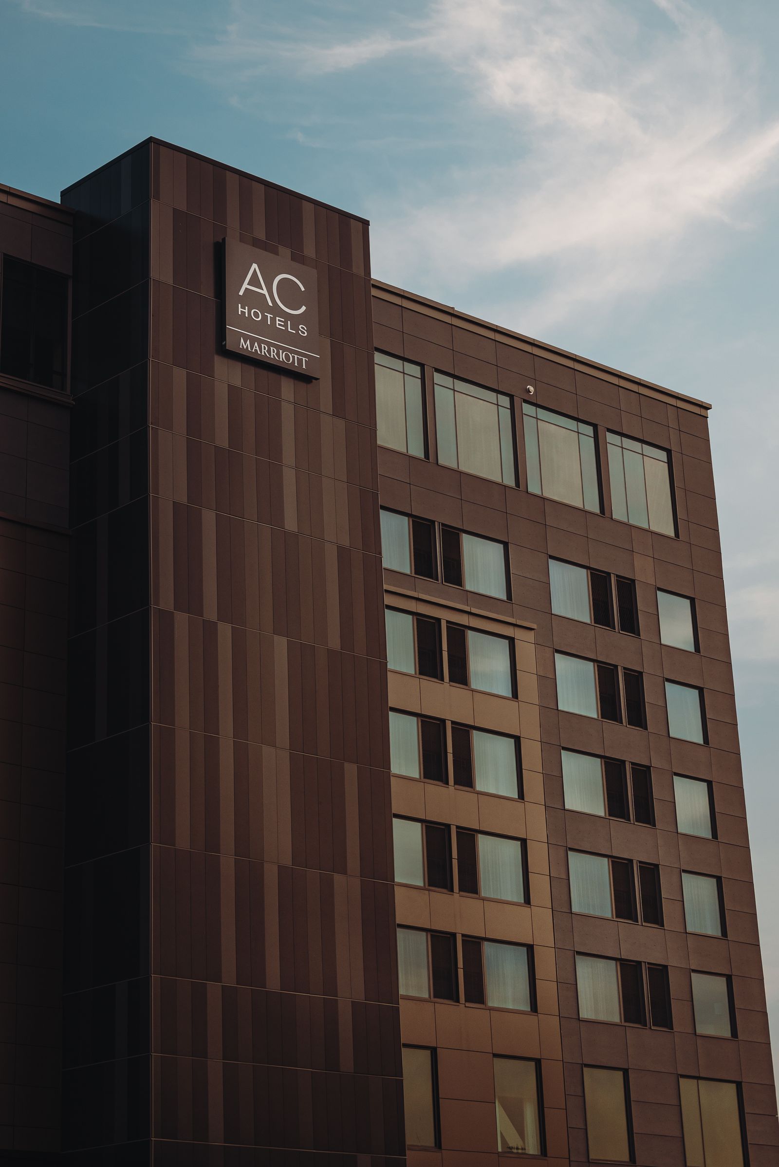 Bronze-clad hotel tower exterior