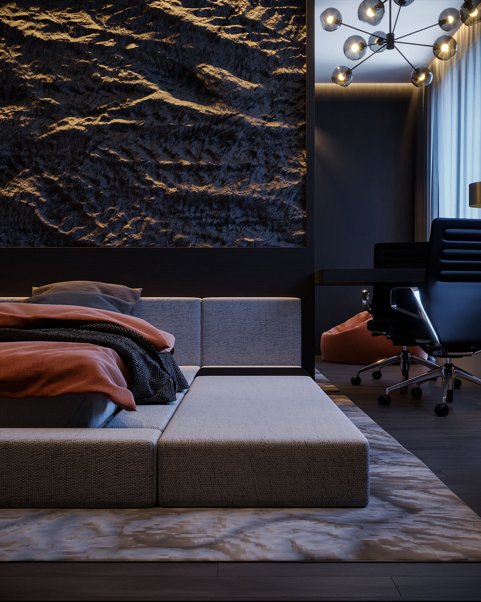 Completed boutique hotel suite
